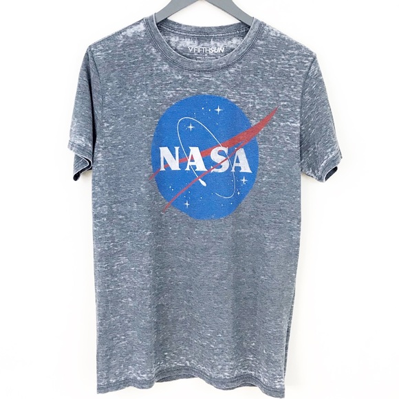 NASA Logo Heathered Gray Vintage Soft Tee Medium - Picture 4 of 7